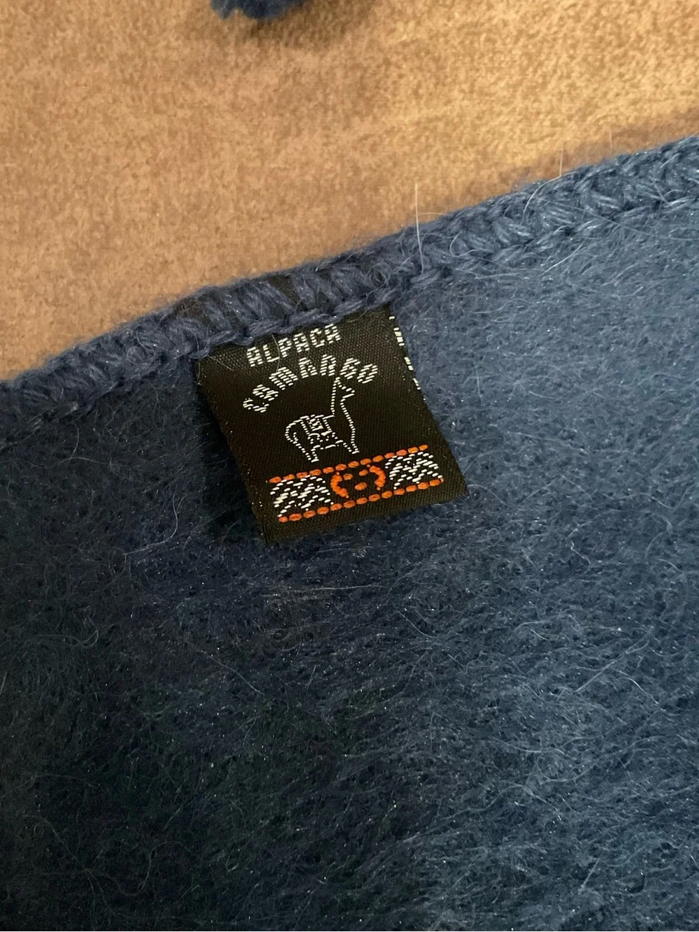 Peruvian Navy Blue Alpaca Scarf